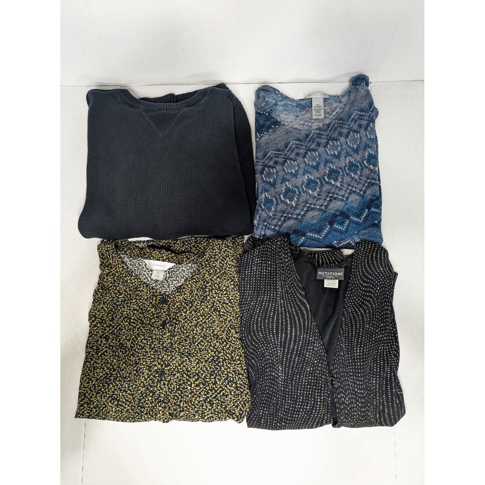 Blouse Sweater Plus Size 2X XXL Lot Assymetric Catherines VTG Notations CJ Banks